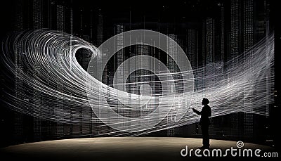 Innovative image where camera shutters transform into musical notes, playing a symphony Stock Photo