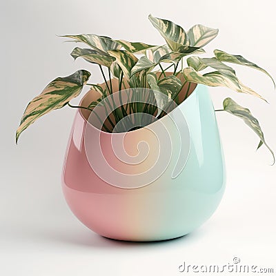 Innovative plant pot in the shape of a water drop in neutral colors. Waterdrop-inspired vases. Cartoon Illustration