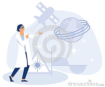 Innovative science concept, Laser and graphene technologies, Vector Illustration