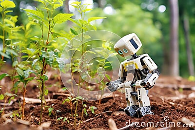 Innovative tech in agriculture: the robotic gardener at the forefront Stock Photo
