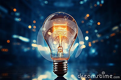 Innovative tech empowers, lighting creative ideas with shining bulb brilliance Stock Photo