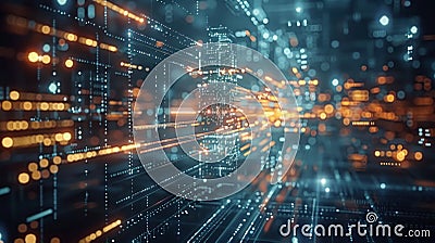 Innovative technology transforms business processes through dynamic visualization. Stock Photo