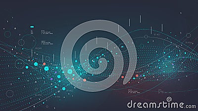 Innovative unstructured big data processing and analysis, database organization visualization, digital information analytics and Vector Illustration