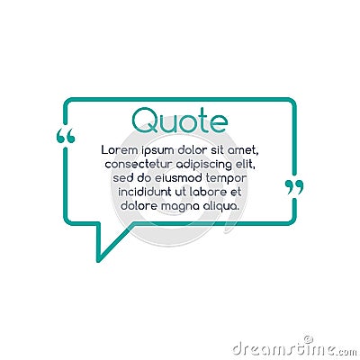 Innovative vector quotation template in quotes. Creative vector banner illustration with a quote in a frame with quotes. Vector Cartoon Illustration