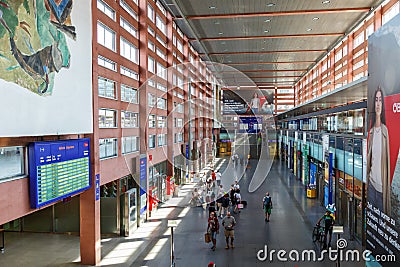 Innsbruck main railway station Hauptbahnhof Ã–BB Ã–sterreichische Bundesbahnen in Austria Editorial Stock Photo