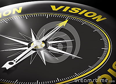 vision compass Concept 3d blue Stock Photo