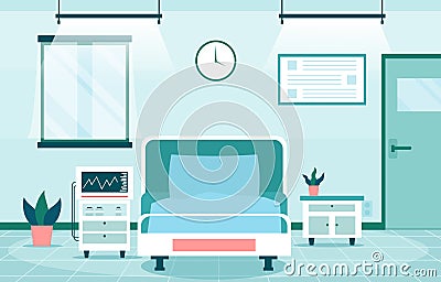 Inpatient department . Hospital scene . Flat design . Vector Vector Illustration