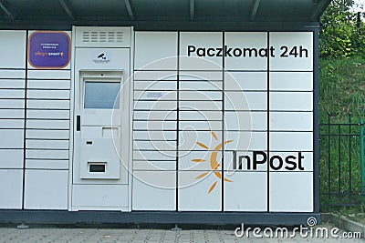 Inpost package 24 hours drop machine, Editorial Stock Photo