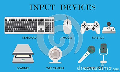 Input Devices icon set Vector Illustration