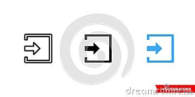 Input icon of 3 types color, black and white, outline. Isolated vector sign symbol Stock Photo