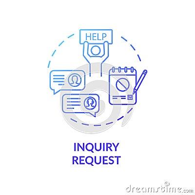 Inquiry request concept icon Vector Illustration