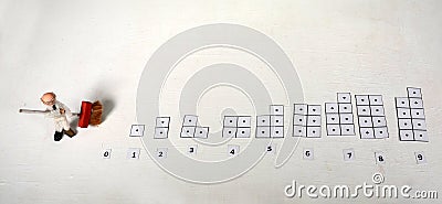 Inschooling setup illustrates the value of the numbers. Stock Photo