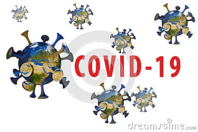Inscription COVID-19 on white background. World Health Organization WHO introduced new official name for Coronavirus disease named Stock Photo