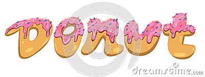 Inscription donut isolated on a white background. Vector graphics Stock Photo