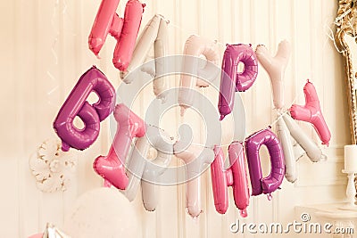 The inscription `happy birthday` from Stock Photo