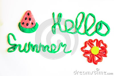 Inscription `Hello summer` Stock Photo