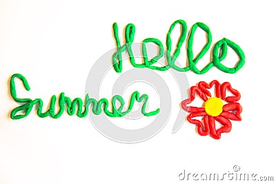 Inscription `Hello summer` Stock Photo