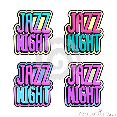 Inscription `Jazz Night` on a white background. Vector Illustration