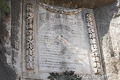 Inscription left by French troops under General Gouraud. Commemorative stelae of Nahr el-Kalb, Lebanon. Nahr al-Kalb is the Editorial Stock Photo
