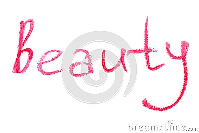 Inscription lipstick beauty Stock Photo