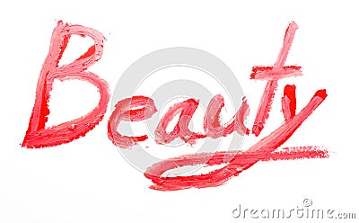 Inscription lipstick Beauty Stock Photo