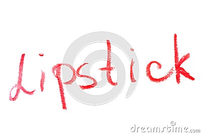 Inscription lipstick lipstick Stock Photo