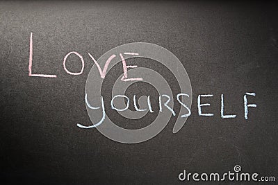 Inscription love yourself Stock Photo