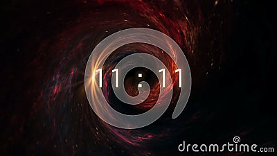 Inscription number 11: 11 on the galaxy background. Numbers are the Universal language offered by the deity to humans Stock Photo