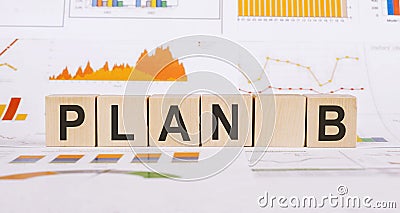 The inscription PLAN B on a financil background. Strategy, analysis, marketing, project and crisis concept Stock Photo