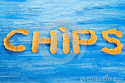 Inscription potato chips Stock Photo
