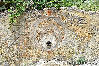 Fountain with its spout in the depopulated village of Buimanco, Soria, Spain. Stock Photo