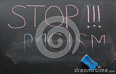 Inscription of stop racism Stock Photo