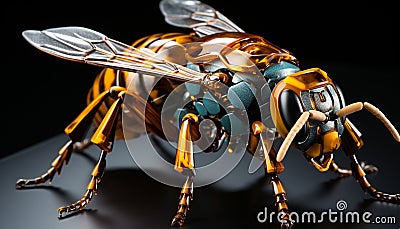 Insect animal macro nature wasp bee small honey stinging ant generated by AI Stock Photo