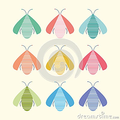 Insect and bug illustration. Bright and colourful animal wildlife vector design element. Vector Illustration