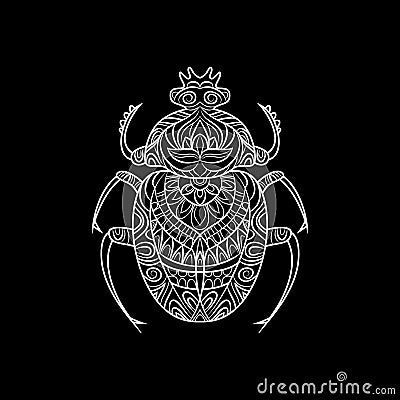 Insect with doodle pattern. Vector Illustration