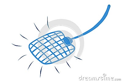 Insect flapper.Flyswatter vector.Fly-killing device - typical flyswatter. Home plastic flies to kill. Vector Vector Illustration