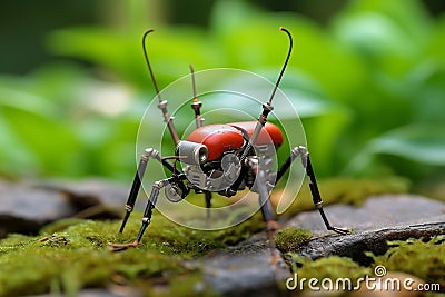 Insect-Inspired Innovation: Robot-Mosquito in the Wild. Generative by Ai Stock Photo