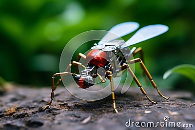 Insect-Inspired Innovation: Robot-Mosquito in the Wild. Generative by Ai Stock Photo