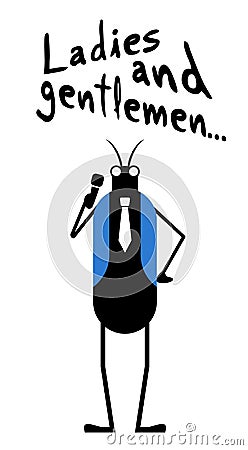 Insect and ladies and gentlemen message Vector Illustration