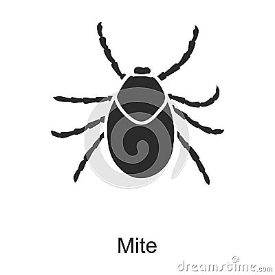 Insect mite vector icon.Black vector icon isolated on white background insect mite . Vector Illustration