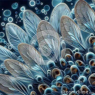 Insect Wing Delicate translucent structures with intricate micro Cartoon Illustration