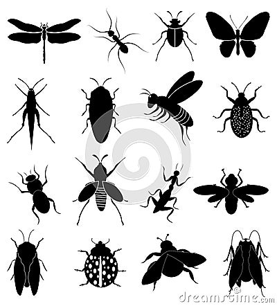 Insects icons set Vector Illustration