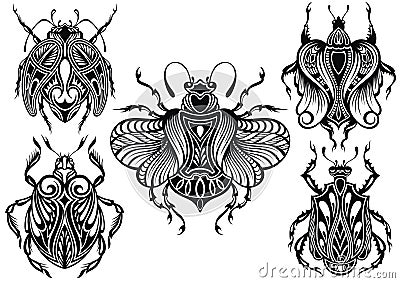 Insects illustration.Bugs collection Vector Illustration