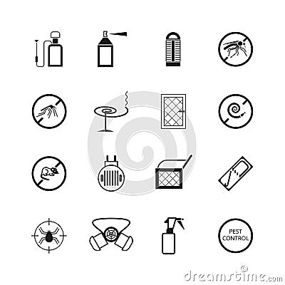 Insects and pest control vector pictograms Vector Illustration