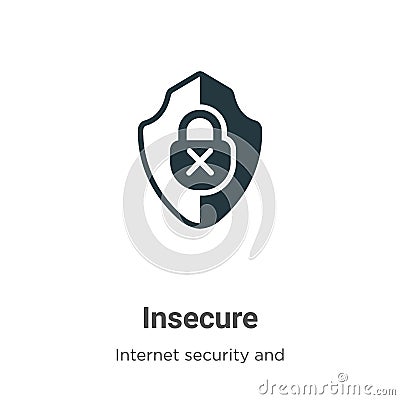 Insecure vector icon on white background. Flat vector insecure icon symbol sign from modern internet security and networking Vector Illustration