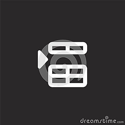 insert icon. Filled insert icon for website design and mobile, app development. insert icon from filled table collection isolated Vector Illustration