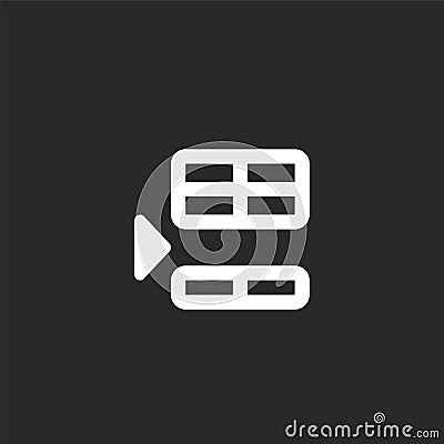 insert icon. Filled insert icon for website design and mobile, app development. insert icon from filled table collection isolated Vector Illustration