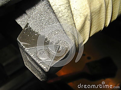 Lathe machine insert Stock Photo