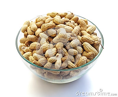 Inshell peanuts in a bowl Stock Photo