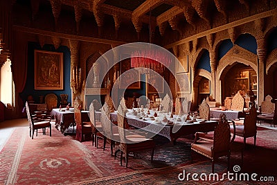 Inside Ancient Castle, Generative AI Illustration Stock Photo